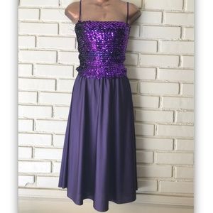 Vintage Lilly Diamond Purple Sequin Cocktail Dress